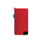 Bateria externa Pebble Pokket 1000mAh, tamanho micro chaveiro - Vermelho