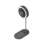 Ventoinha de secretária Veho UF-2 3 em 1 USB, carregador de smartphone e luz LED